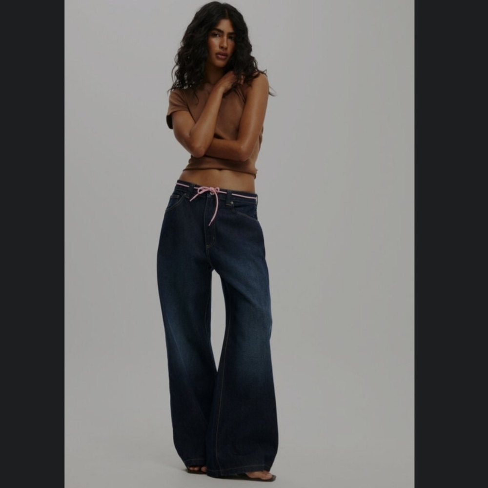 Cotton On Low Super Baggy Jean Star Blue NWT 32" X 30"